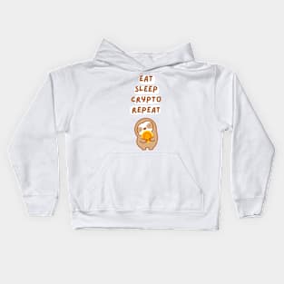 Eat Sleep Crypto Repeat Sloth (Crypto Ver.) Kids Hoodie